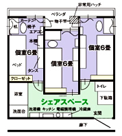 橘・学生会館 カマラードわらび間取図